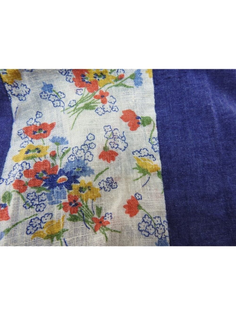 Vintage Women's ArtBro Size 9 Patchwork Dress Skirt Set Floral Denim 70s LS - Picture 13 of 16